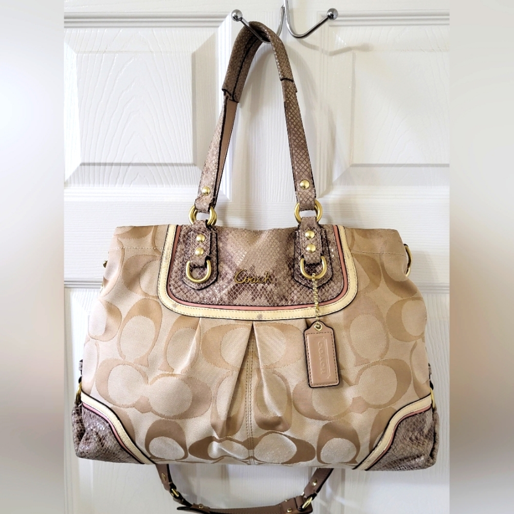 Coach Ashley Spectator Exotic Snakeskin Signature Bag